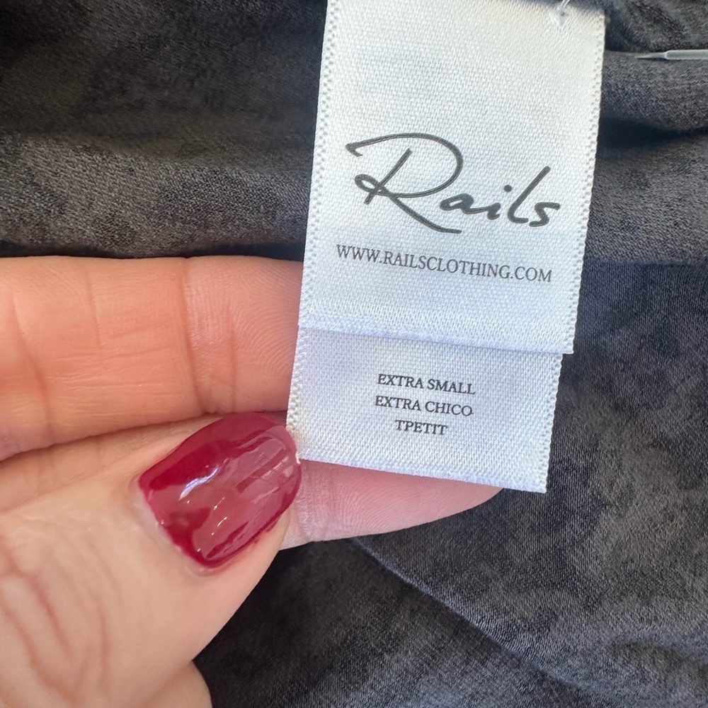 Rails Shiloh Charcoal Snakeskin V-neck Satin Midi Dress - Picture 14 of 15